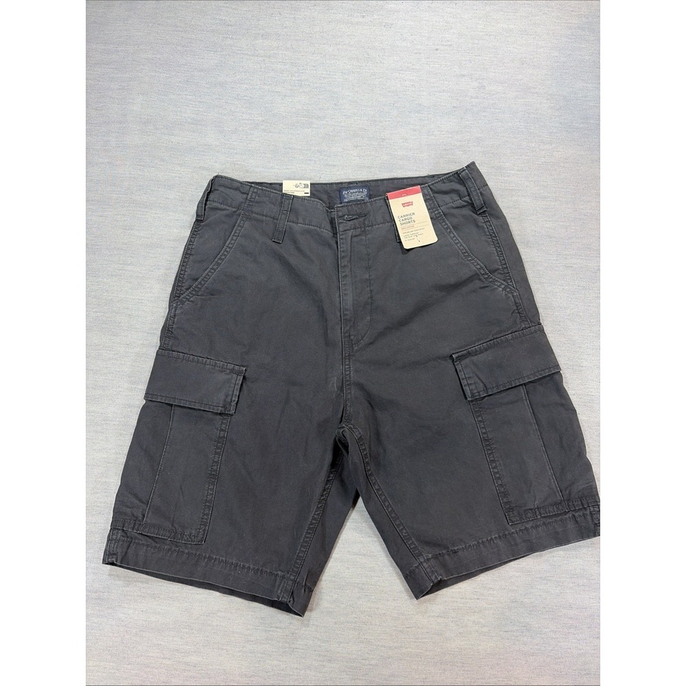 NEW Levi's Carrier Cargo Shorts Men's 31 Black Loose Fit 9" Inseam Cotton